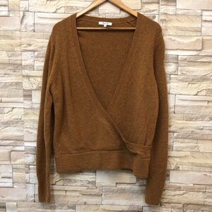 Madewell Wrap Front Pullover Sweater in Coziest Yarn Womens M Wool Alpaca Blend